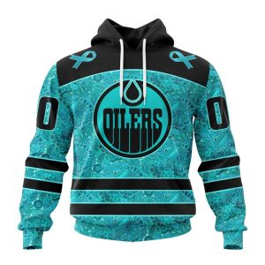 Personalized NHL Edmonton Oilers Special Design Fight Ovarian Cancer Hoodie