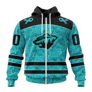 Personalized NHL Minnesota Wild Special Design Fight Ovarian Cancer Hoodie