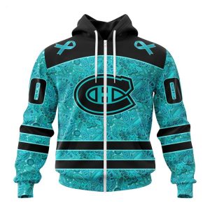 Personalized NHL Montreal Canadiens Special Design Fight Ovarian Cancer Hoodie