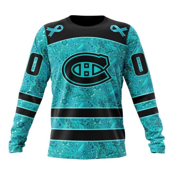 Personalized NHL Montreal Canadiens Special Design Fight Ovarian Cancer Hoodie