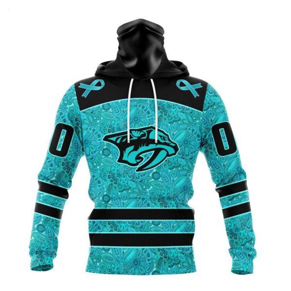 Personalized NHL Nashville Predators Special Design Fight Ovarian Cancer Hoodie