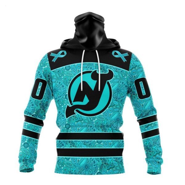 Personalized NHL New Jersey Devils Special Design Fight Ovarian Cancer Hoodie