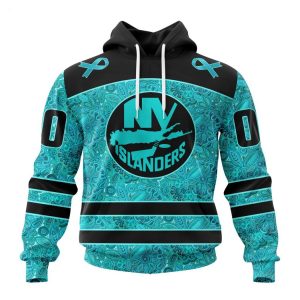 Personalized NHL New York Islanders Special Design Fight Ovarian Cancer Hoodie