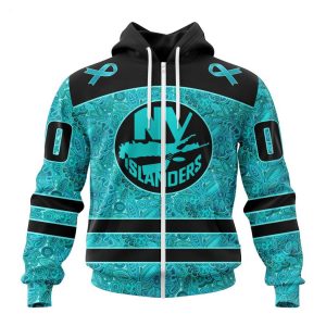 Personalized NHL New York Islanders Special Design Fight Ovarian Cancer Hoodie