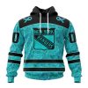 Personalized NHL New York Islanders Special Design Fight Ovarian Cancer Hoodie