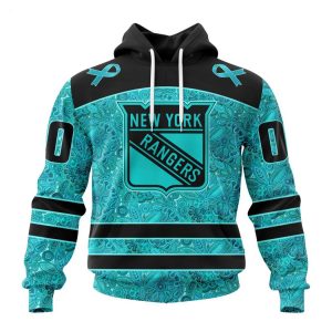 Personalized NHL New York Rangers Special Design Fight Ovarian Cancer Hoodie