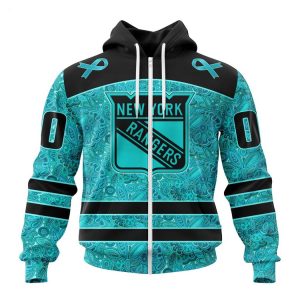 Personalized NHL New York Rangers Special Design Fight Ovarian Cancer Hoodie