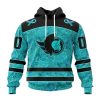 Personalized NHL Philadelphia Flyers Special Design Fight Ovarian Cancer Hoodie