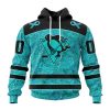 Personalized NHL San Jose Sharks Special Design Fight Ovarian Cancer Hoodie