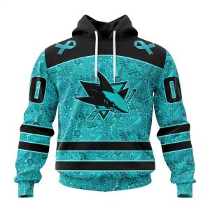 Personalized NHL San Jose Sharks Special Design Fight Ovarian Cancer Hoodie