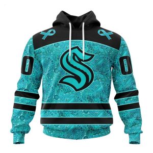 Personalized NHL Seattle Kraken Special Design Fight Ovarian Cancer Hoodie