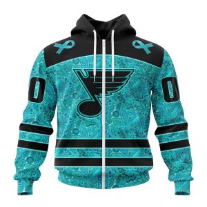 Personalized NHL St. Louis Blues Special Design Fight Ovarian Cancer Hoodie