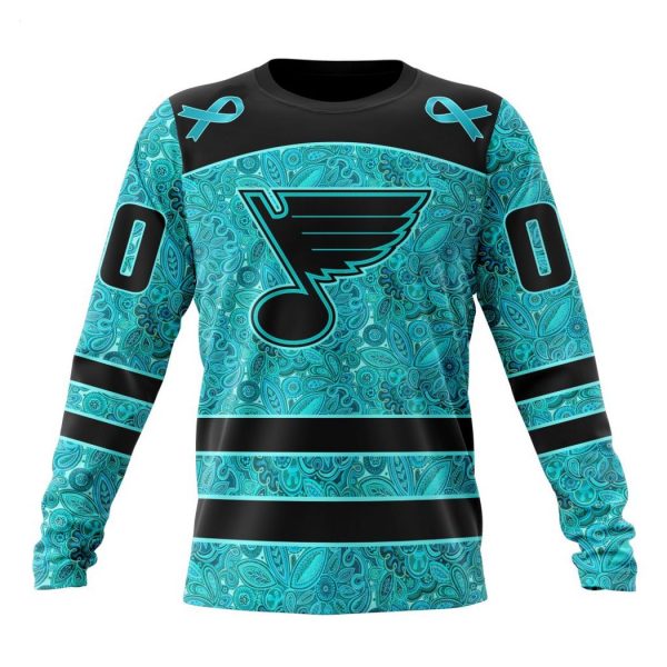 Personalized NHL St. Louis Blues Special Design Fight Ovarian Cancer Hoodie