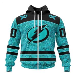 Personalized NHL Tampa Bay Lightning Special Design Fight Ovarian Cancer Hoodie