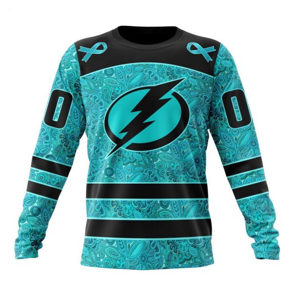 Personalized NHL Tampa Bay Lightning Special Design Fight Ovarian Cancer Hoodie