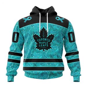 Personalized NHL Toronto Maple Leafs Special Design Fight Ovarian Cancer Hoodie