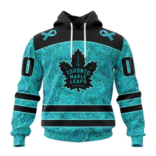 Personalized NHL Toronto Maple Leafs Special Design Fight Ovarian Cancer Hoodie