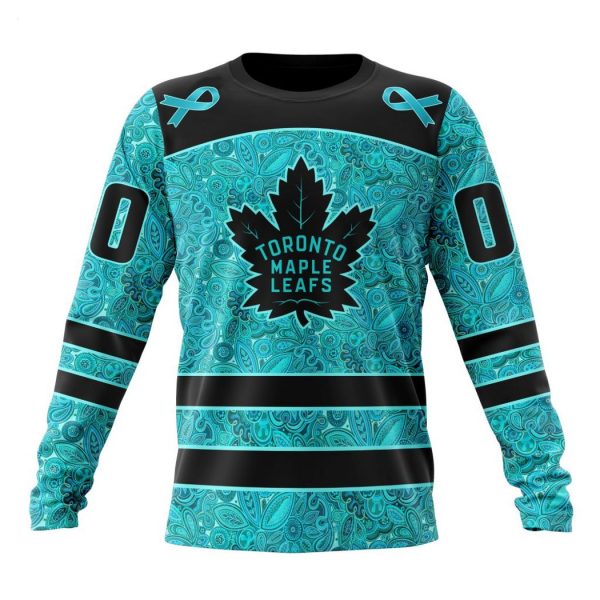 Personalized NHL Toronto Maple Leafs Special Design Fight Ovarian Cancer Hoodie