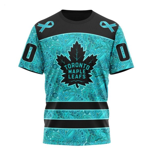 Personalized NHL Toronto Maple Leafs Special Design Fight Ovarian Cancer Hoodie