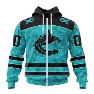 Personalized NHL Vancouver Canucks Special Design Fight Ovarian Cancer Hoodie