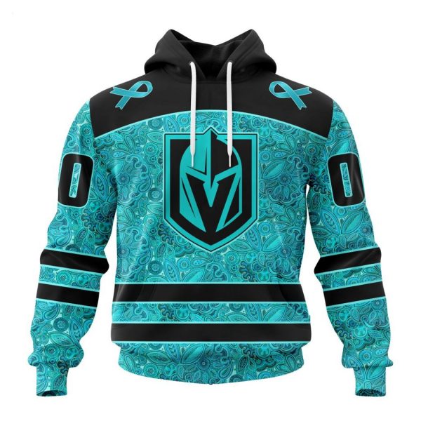 Personalized NHL Vegas Golden Knights Special Design Fight Ovarian Cancer Hoodie