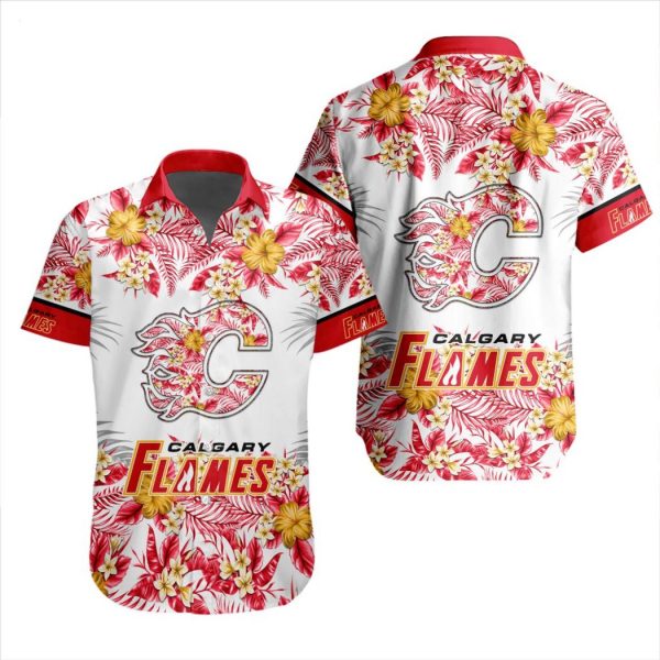 NHL Calgary Flames Special Hawaiian Shirt With Design Button