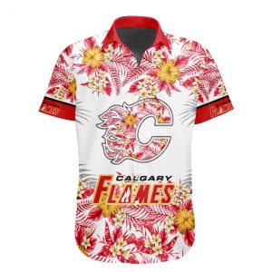 NHL Calgary Flames Special Hawaiian Shirt With Design Button