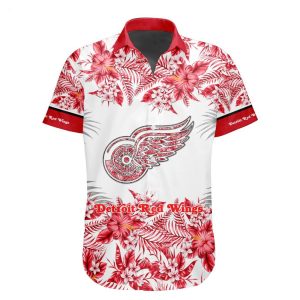 NHL Detroit Red Wings Special Hawaiian Shirt With Design Button