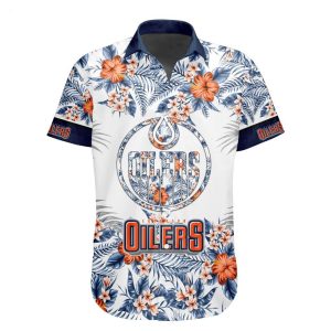 NHL Edmonton Oilers Special Hawaiian Shirt With Design Button