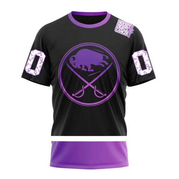 Personalized NHL Buffalo Sabres Special Black Hockey Fights Cancer Kits T-Shirt