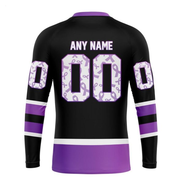 Personalized NHL Calgary Flames Special Black Hockey Fights Cancer Kits T-Shirt