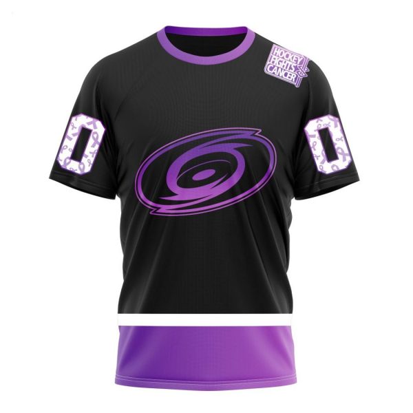 Personalized NHL Carolina Hurricanes Special Black Hockey Fights Cancer Kits T-Shirt