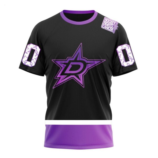 Personalized NHL Dallas Stars Special Black Hockey Fights Cancer Kits T-Shirt