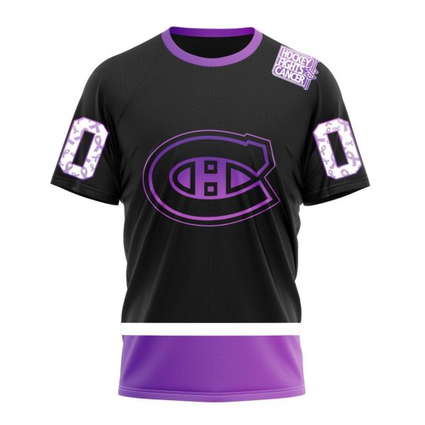 Personalized NHL Montreal Canadiens Special Black Hockey Fights Cancer Kits T-Shirt