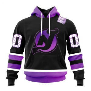 Personalized NHL New Jersey Devils Special Black Hockey Fights Cancer Kits T-Shirt