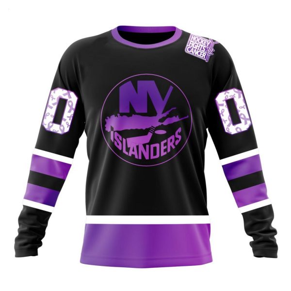 Personalized NHL New York Islanders Special Black Hockey Fights Cancer Kits T-Shirt