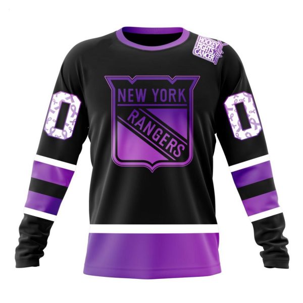 Personalized NHL New York Rangers Special Black Hockey Fights Cancer Kits T-Shirt