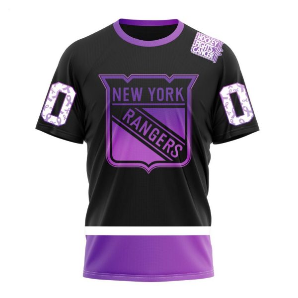 Personalized NHL New York Rangers Special Black Hockey Fights Cancer Kits T-Shirt