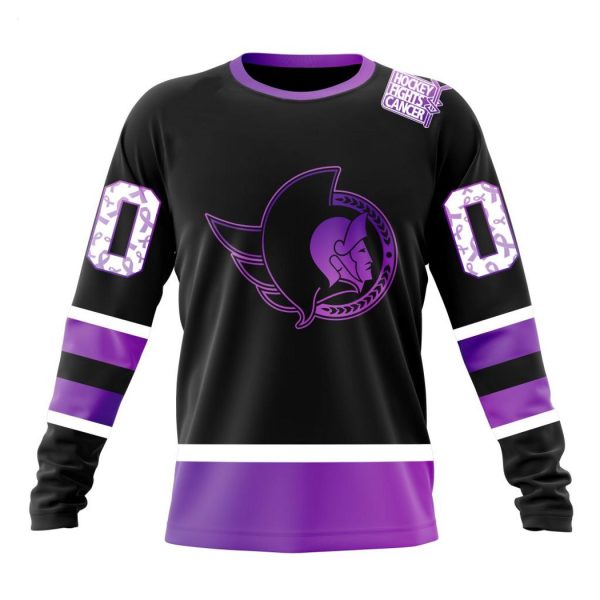 Personalized NHL Ottawa Senators Special Black Hockey Fights Cancer Kits T-Shirt