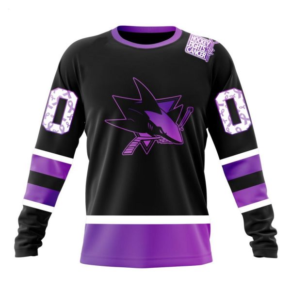 Personalized NHL San Jose Sharks Special Black Hockey Fights Cancer Kits T-Shirt