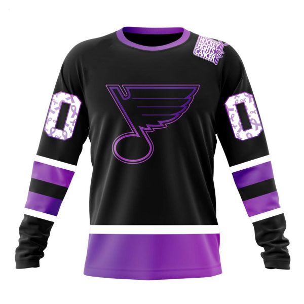 Personalized NHL St. Louis Blues Special Black Hockey Fights Cancer Kits T-Shirt