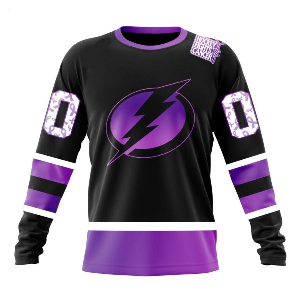 Personalized NHL Tampa Bay Lightning Special Black Hockey Fights Cancer Kits T-Shirt