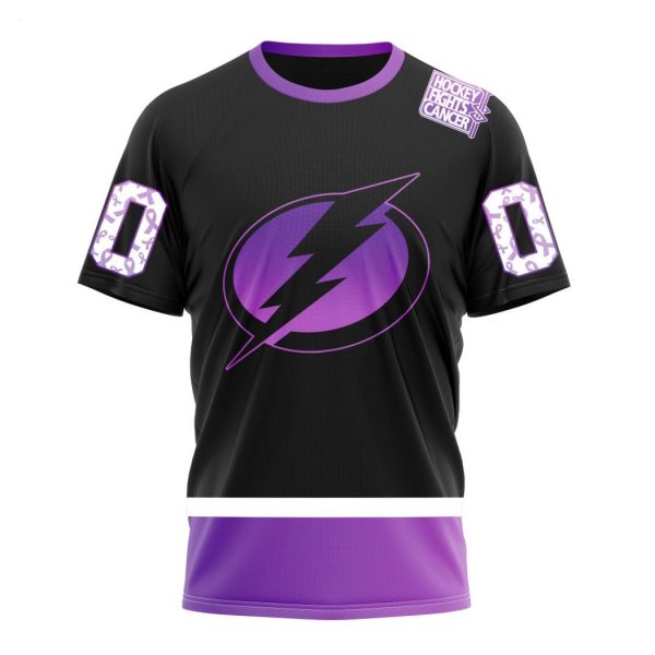 Personalized NHL Tampa Bay Lightning Special Black Hockey Fights Cancer Kits T-Shirt