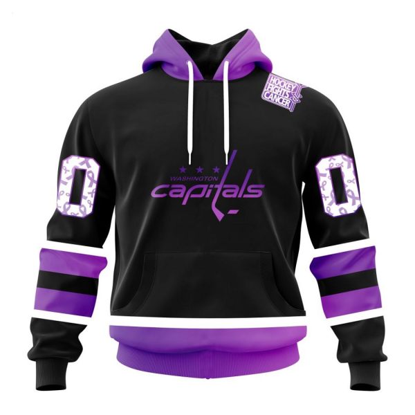 Personalized NHL Washington Capitals Special Black Hockey Fights Cancer Kits T-Shirt