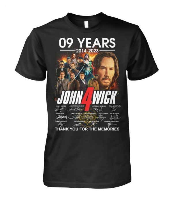 09 Years John Wick Chapter 4 2014 – 2023 Thank You For The Memories T-Shirt