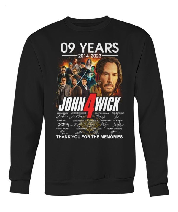 09 Years John Wick Chapter 4 2014 – 2023 Thank You For The Memories T-Shirt