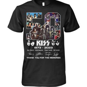 50 Years Of Kiss 1973 – 2023 Paul Stanley And Gene Simmons And Tommy  Thayer And Eric Singer Thank You For The Memories T-Shirt