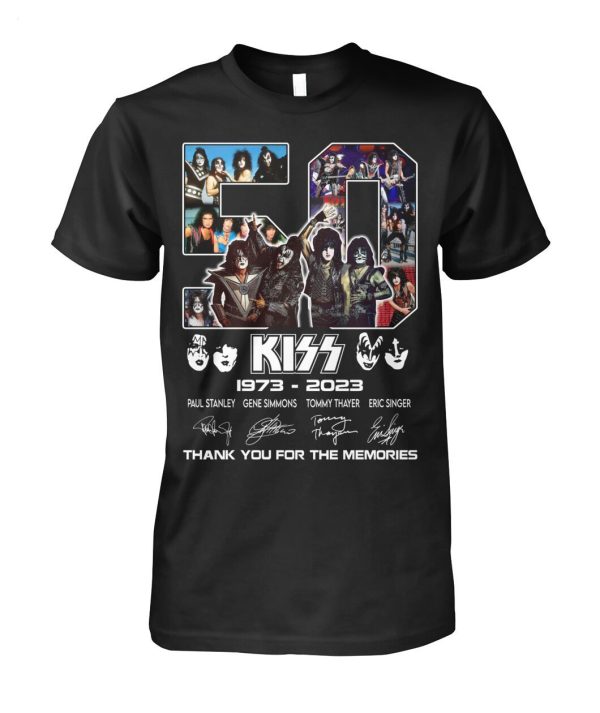 50 Years Of Kiss 1973 – 2023 Paul Stanley And Gene Simmons And Tommy  Thayer And Eric Singer Thank You For The Memories T-Shirt