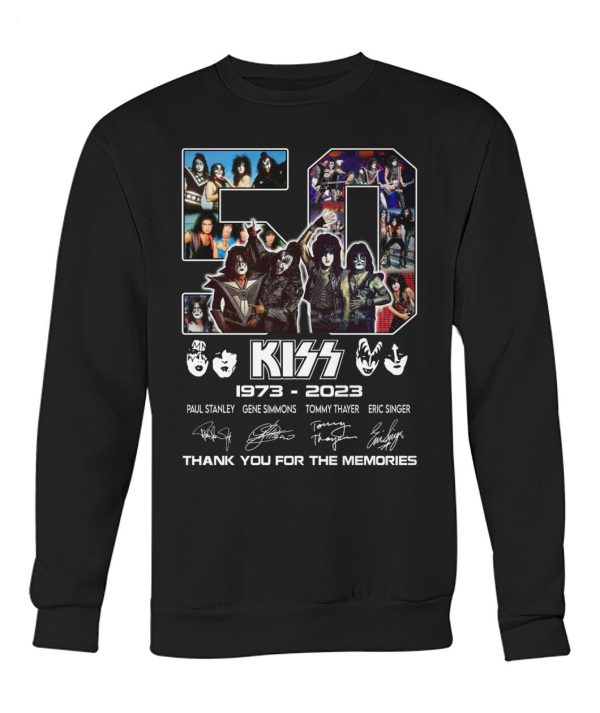 50 Years Of Kiss 1973 – 2023 Paul Stanley And Gene Simmons And Tommy  Thayer And Eric Singer Thank You For The Memories T-Shirt