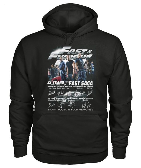 Fast & Furious 22 Years 2001 – 2023 Of The Fast Saga Thank You For The Memories T-Shirt